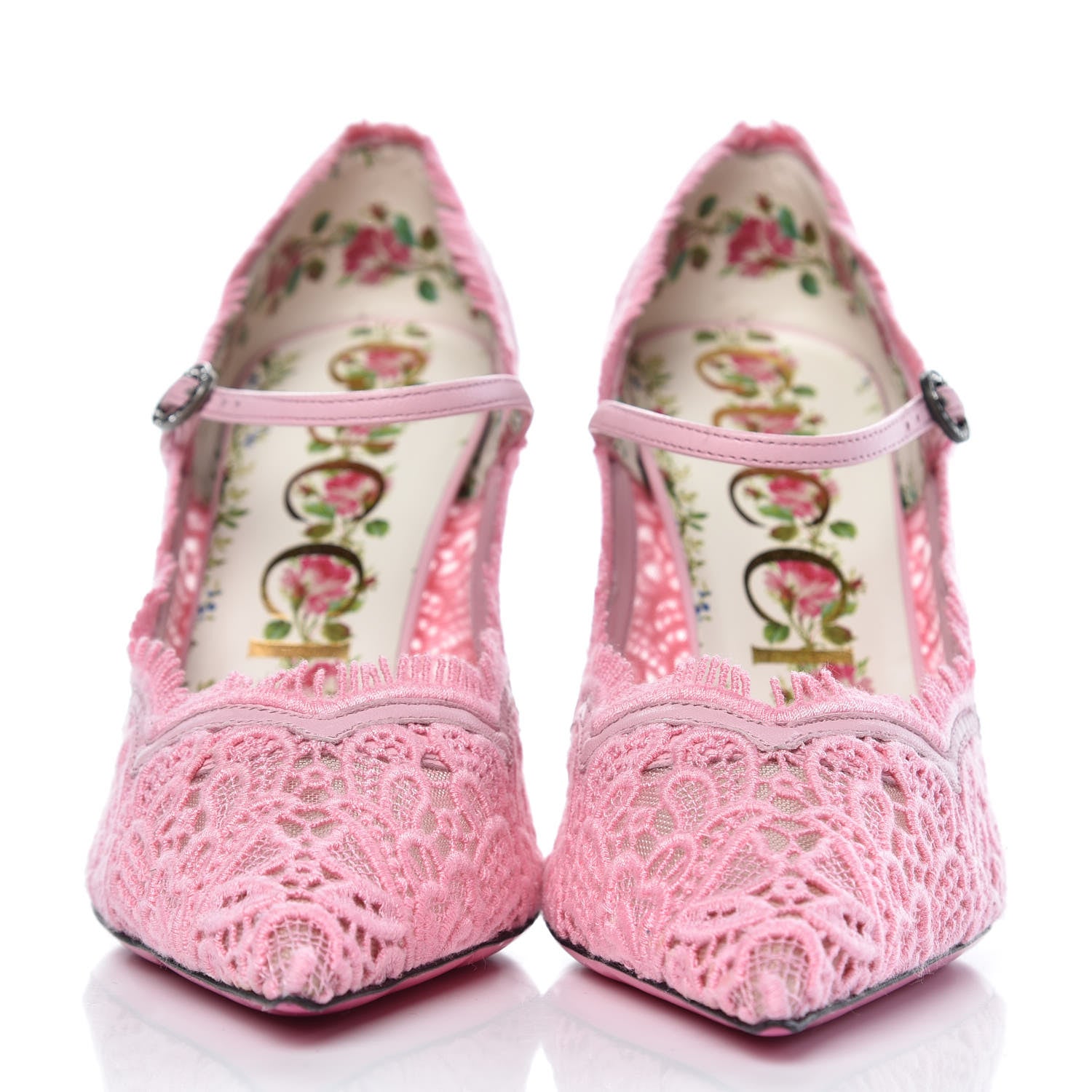 Gucci Lace Pizzo Venice Pumps 39 Sugar Pink 2 of 8