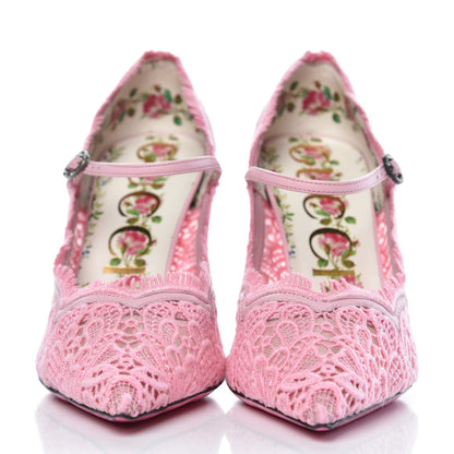 Gucci Lace Pizzo Venice Pumps 39 Sugar Pink 2 of 8