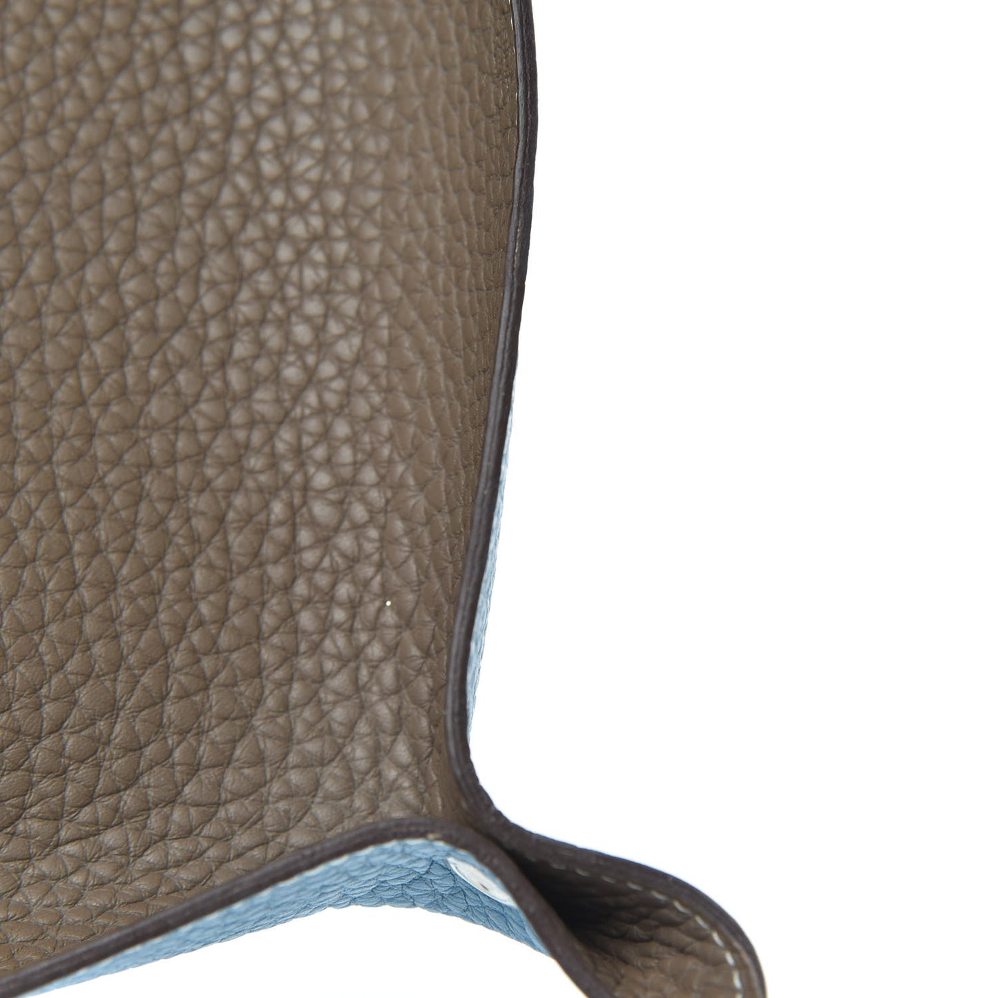 Taurillon Clemence Mises et Relances H'Dot Change Tray Etoupe Blue Jean