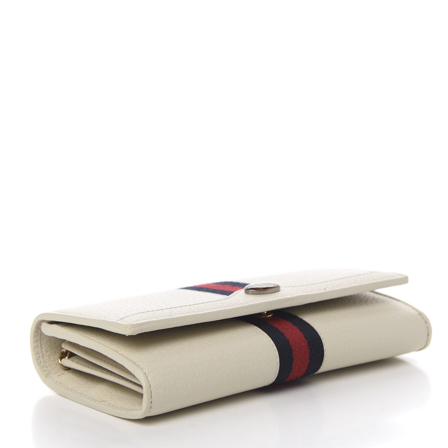 Gucci Textured Calfskin Web Ophidia Wallet On Chain Mystic White 3 of 10