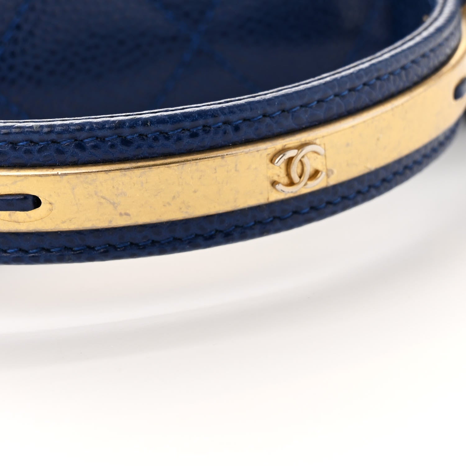 Chanel Caviar Large Carry Around Flap Bag Blue 13 of 15