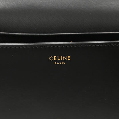 Celine Shiny Calfskin Cuir Triomphe Chain Shoulder Bag Black 6 of 8