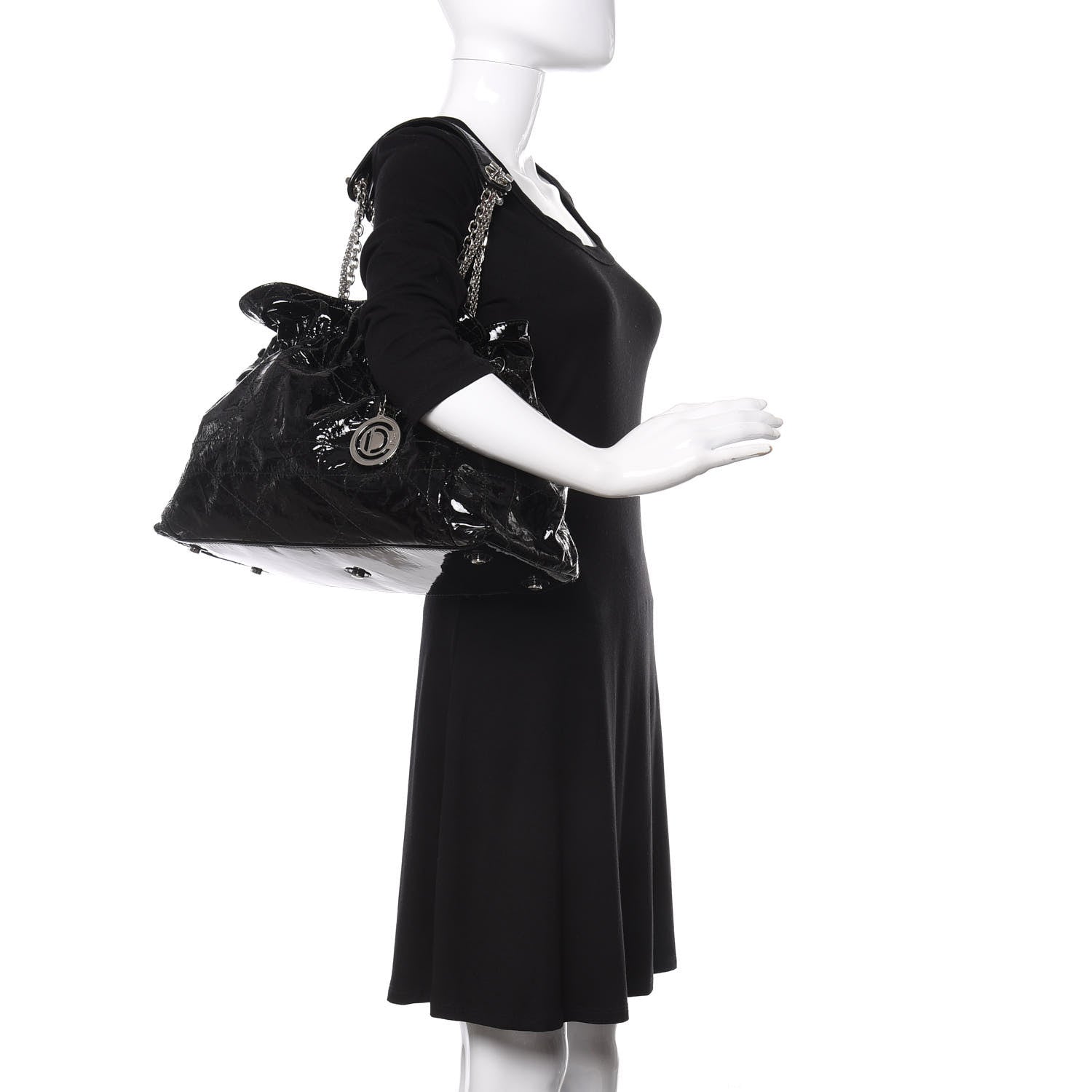 Christian Dior Patent Cannage Medium Le Trente Tote Black 2 of 11
