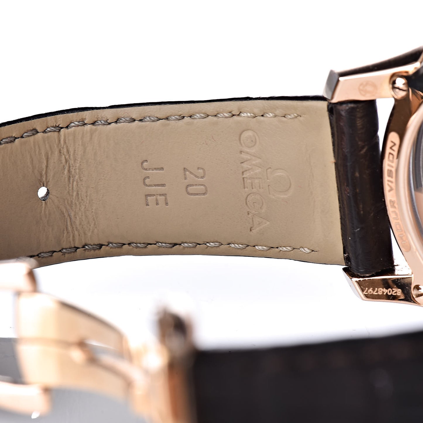 18K Red Gold Crocodile 41mm De Ville Hour Vision Co-Axial Automatic Watch Brown 431.63.41.21.13.001