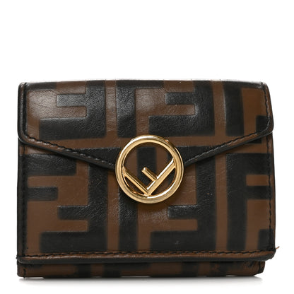 Fendi Vitello Liberty F is Fendi FF 1974 Embossed Micro Tri-Fold Envelope Wallet 1 of 9