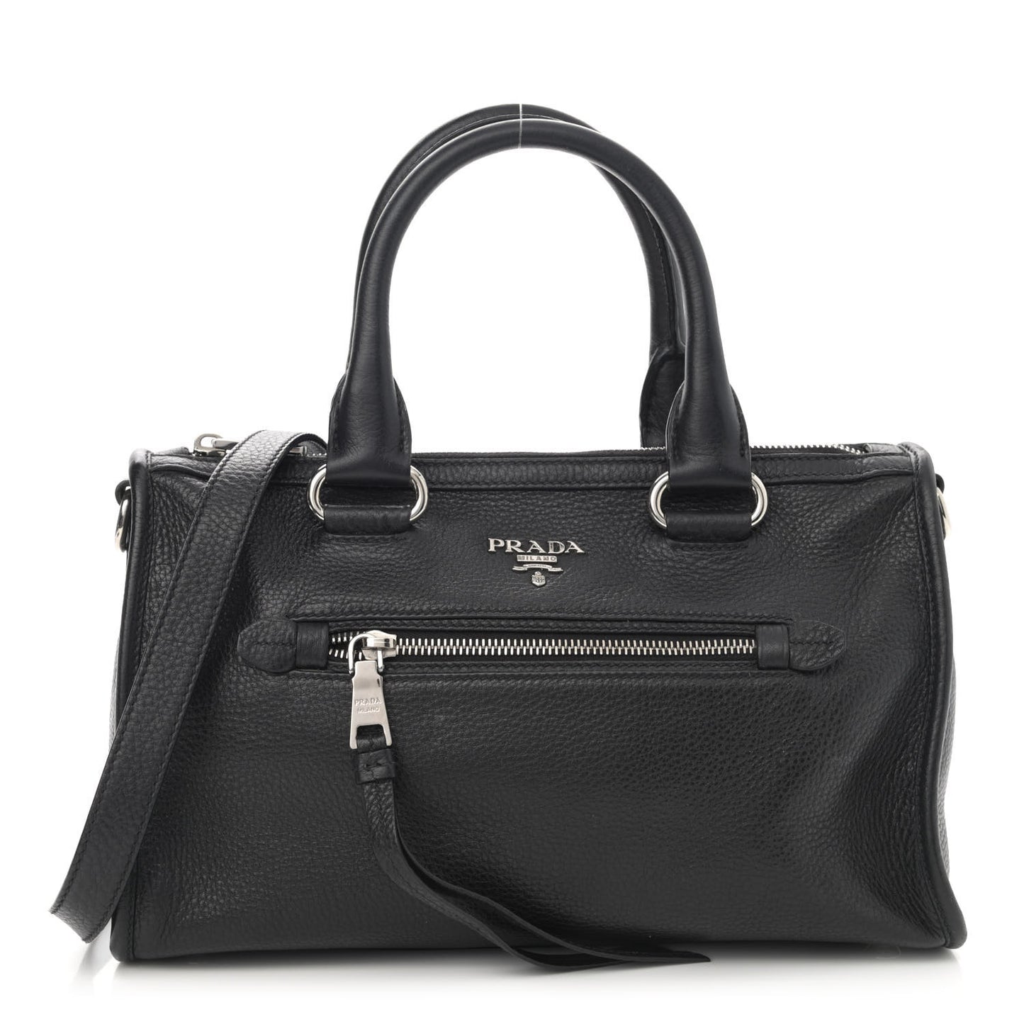 Vitello Daino Shopping Satchel Black