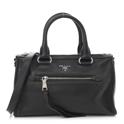 Prada Vitello Daino Shopping Satchel Black 1 of 12