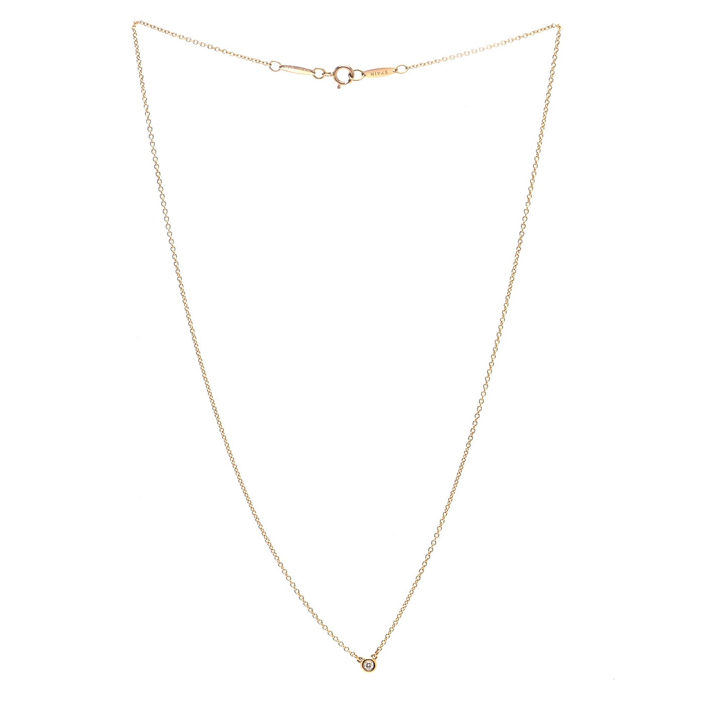 18K Yellow Gold Diamond .03ct Elsa Peretti Diamonds by the Yard Pendant Necklace