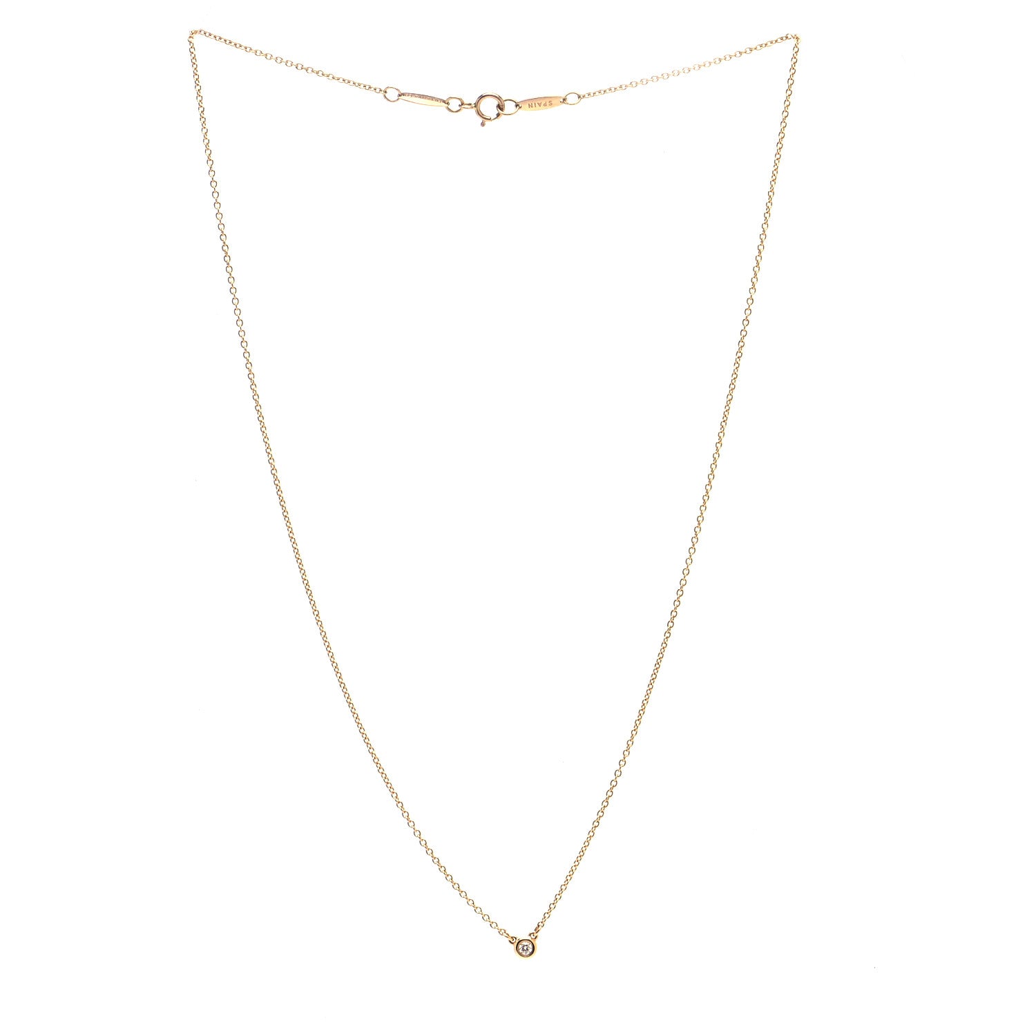 Tiffany 18K Yellow Gold Diamond .03ct Elsa Peretti Diamonds by the Yard Pendant Necklace 4 of 6