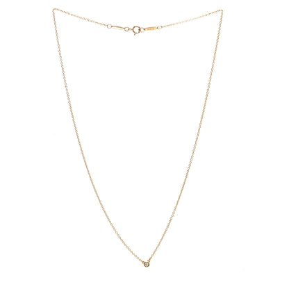 Tiffany 18K Yellow Gold Diamond .03ct Elsa Peretti Diamonds by the Yard Pendant Necklace 4 of 6