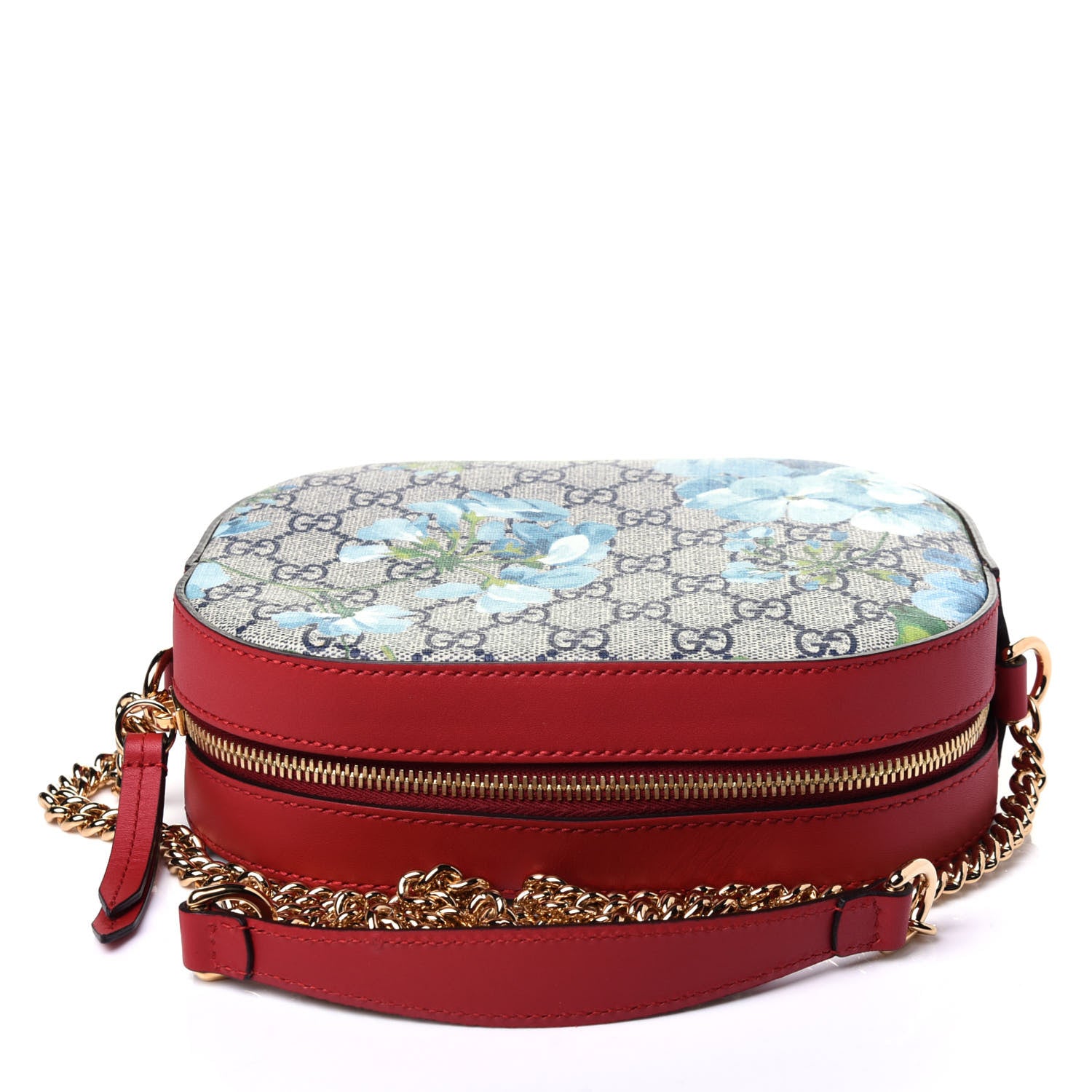 Gucci GG Supreme Monogram Blooms Mini Chain Shoulder Bag Beige Blue Navy Hibiscus Red 10 of 10