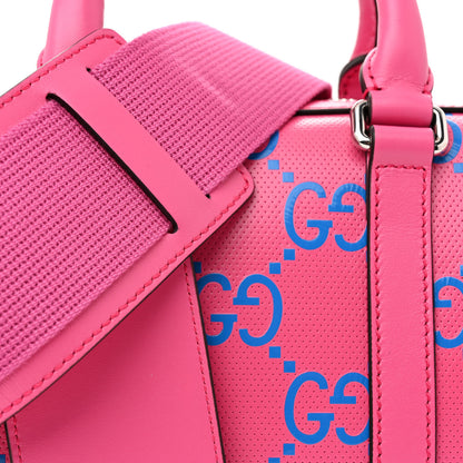 Gucci Calfskin GG Tennis Bi-Color Embossed Mini Duffle Bag Modern Fucsia Modern Blue 8 of 10