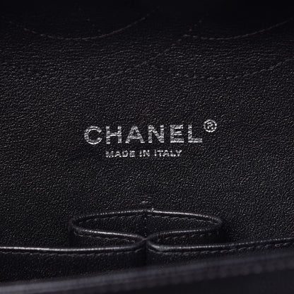 Chanel Caviar Chevron Quilted Jumbo Double Flap Black 6 of 10