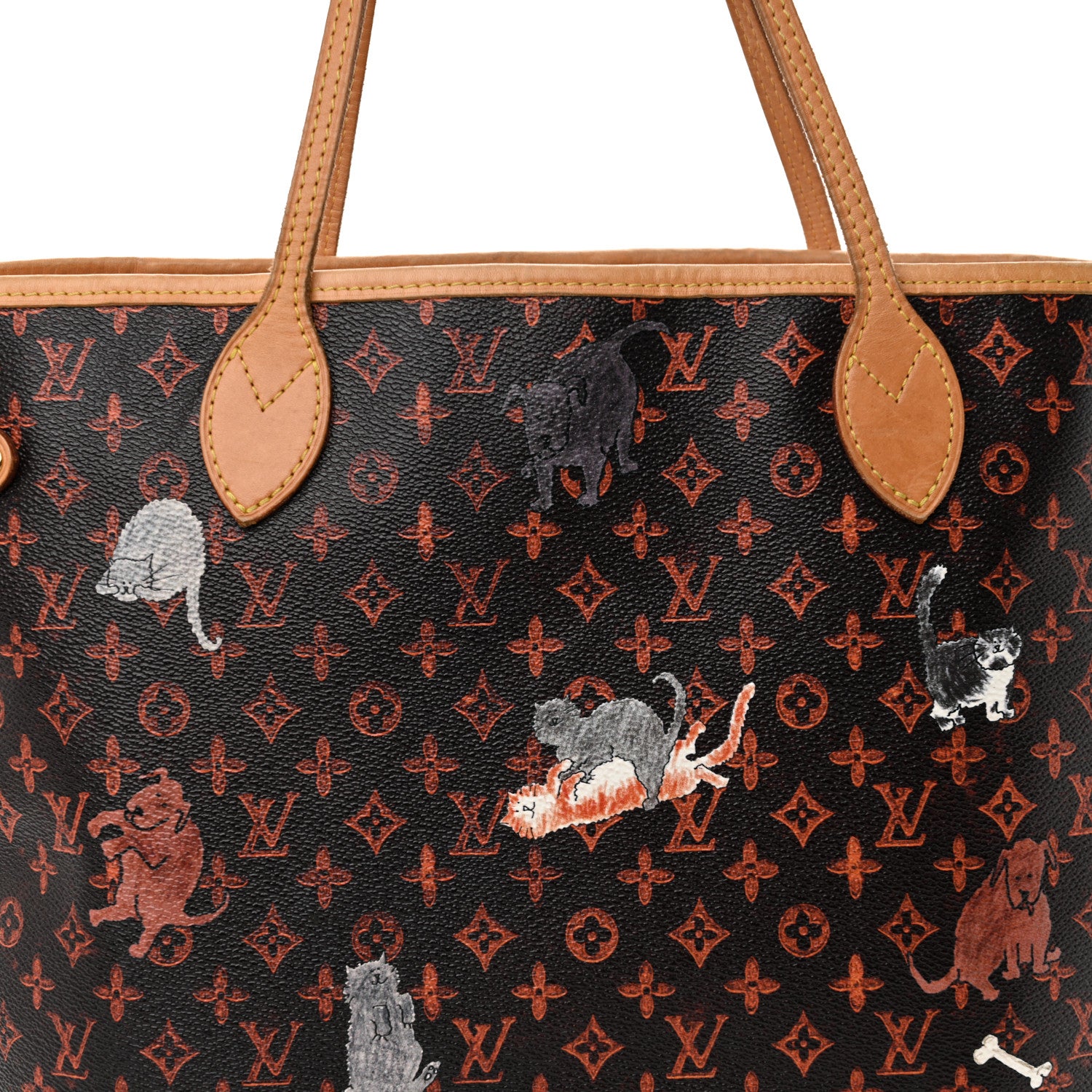Louis Vuitton Catogram Neverfull MM Marron 10 of 17