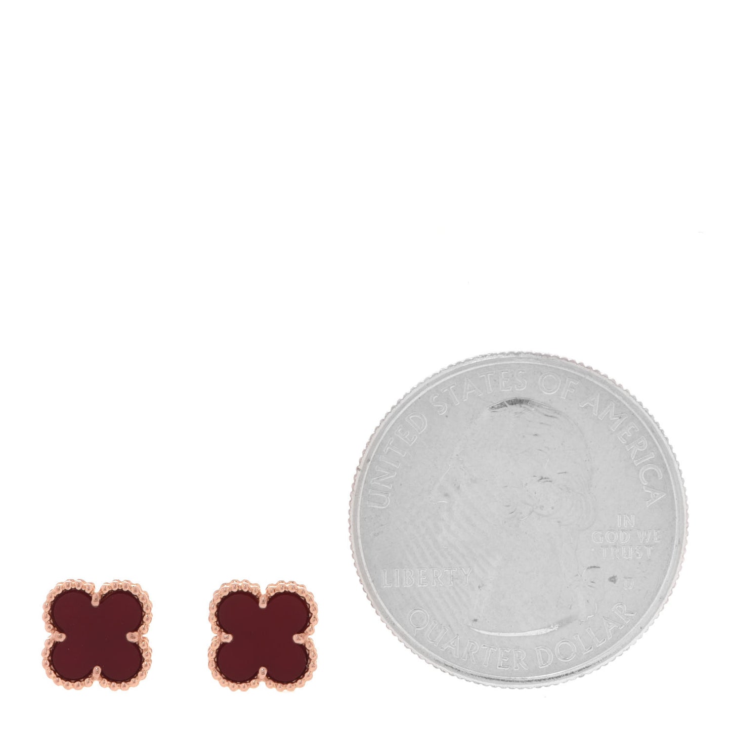 18K Rose Gold Carnelian Sweet Alhambra Earrings