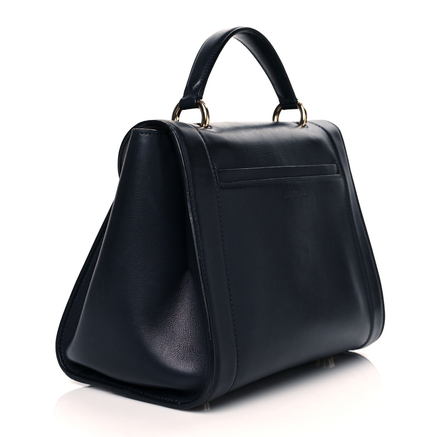 Salvatore Ferragamo Calfskin Sofia Rainbow Top Handle Bag Blue 3 of 9
