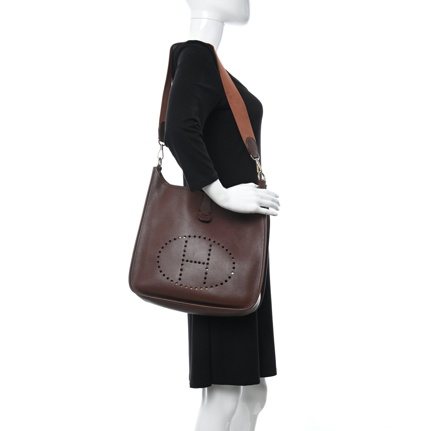 Hermes Courchevel Evelyne GM Chocolate 2 of 9