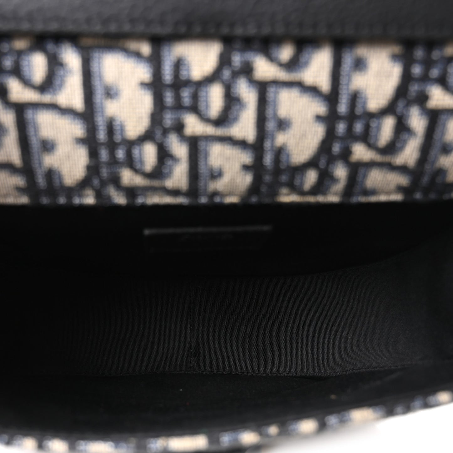 Oblique Grained Calfskin Mini Gallop Bag With Strap Black Beige