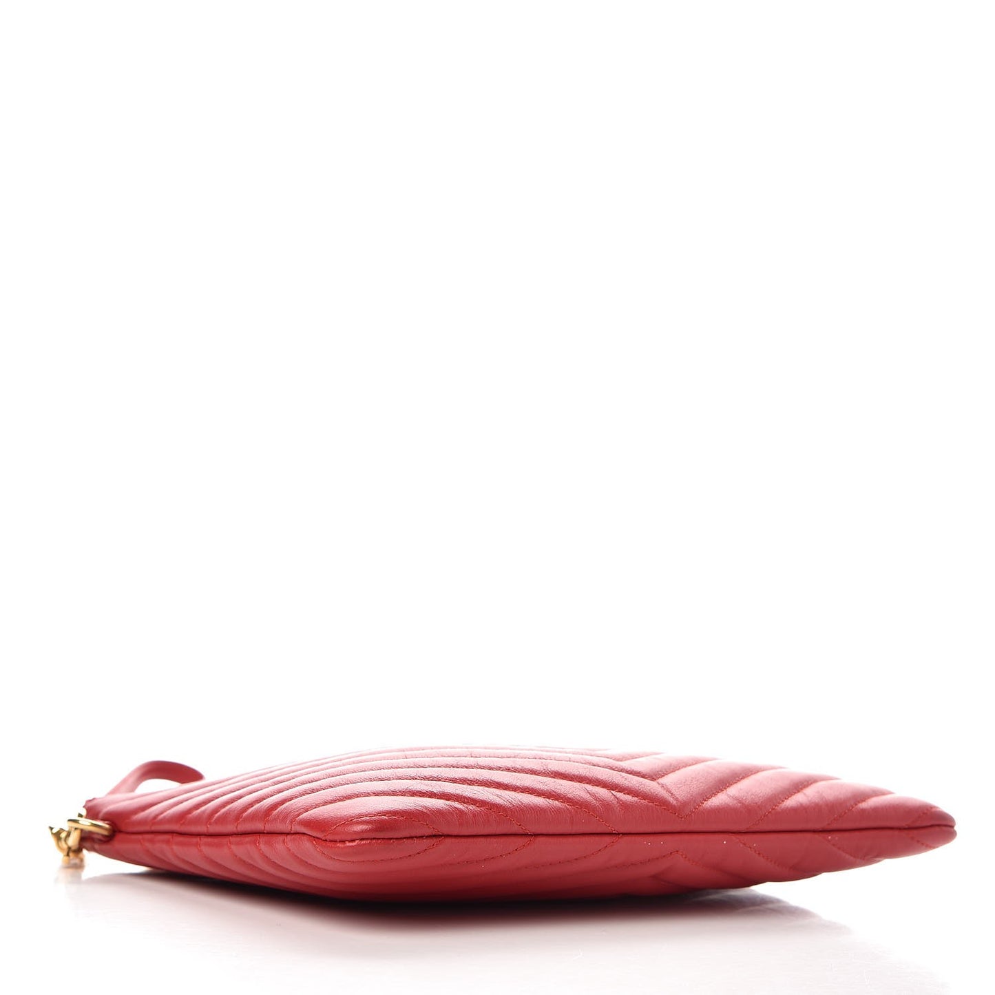 Calfskin Matelasse Chevron Monogram A5 Wristlet Red