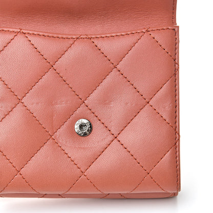 Chanel Lambskin Quilted Compact Flap Wallet Red 9 of 15