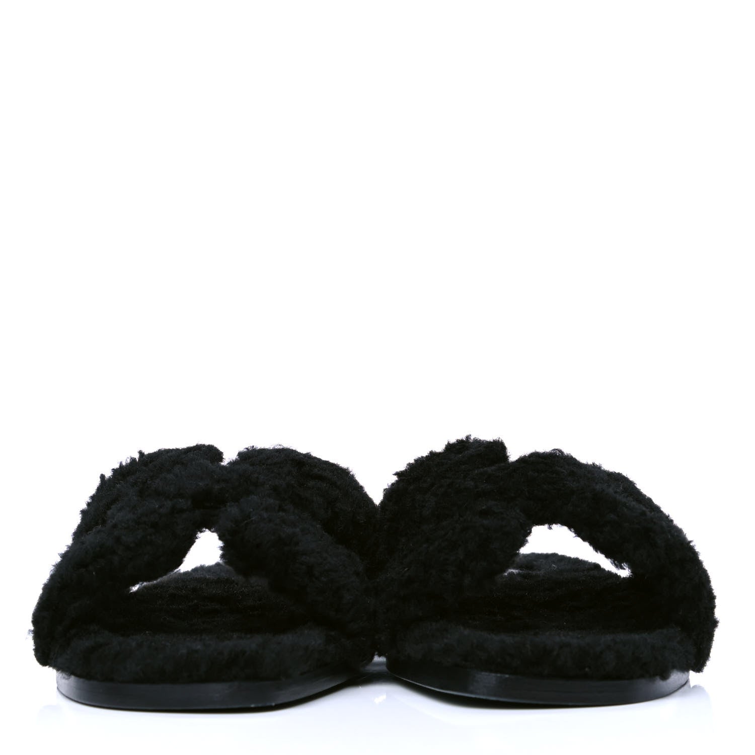 Hermes Woolskin Oran Sandals 36 Black 2 of 4