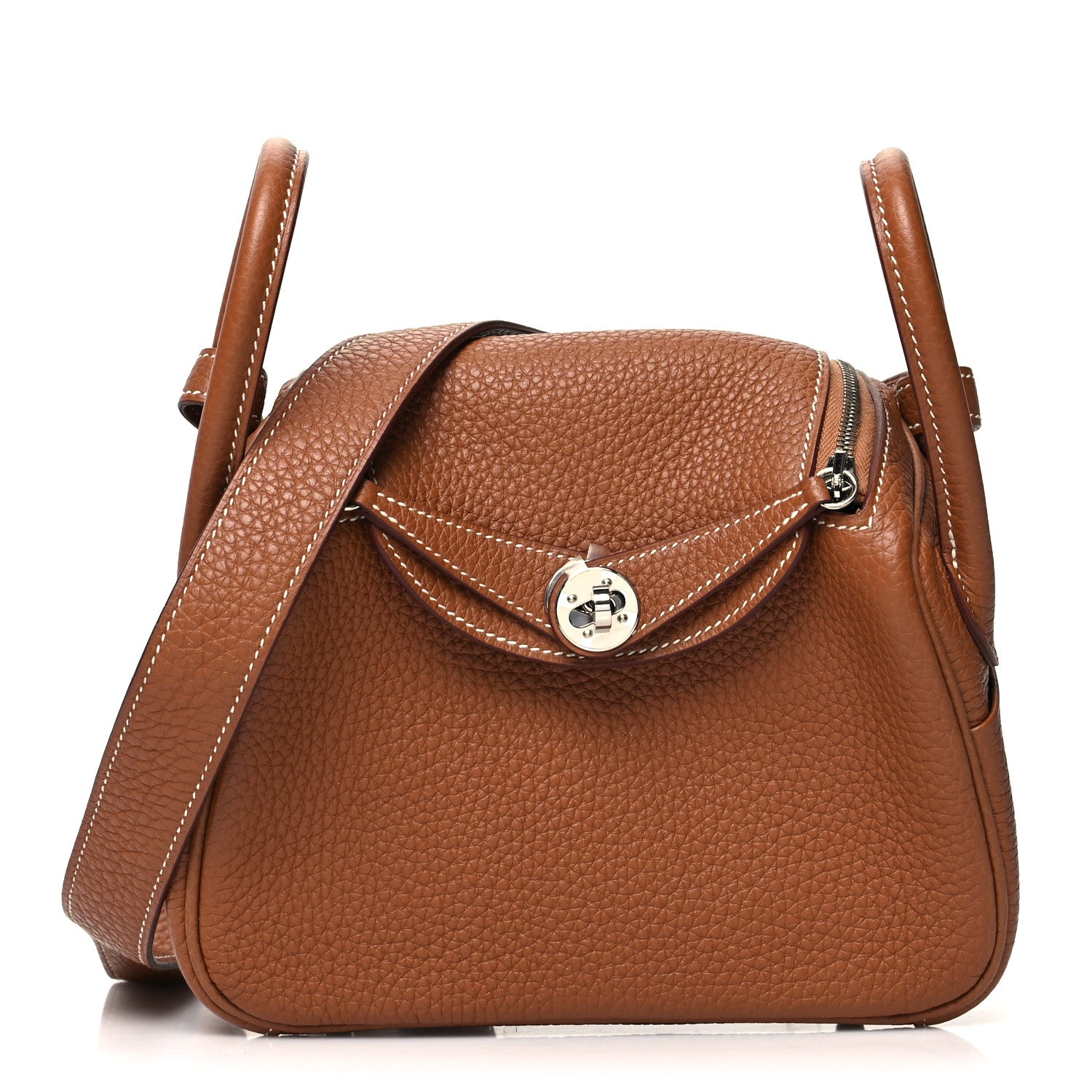 Hermes Taurillon Clemence Mini Lindy 20 Gold 1 of 13