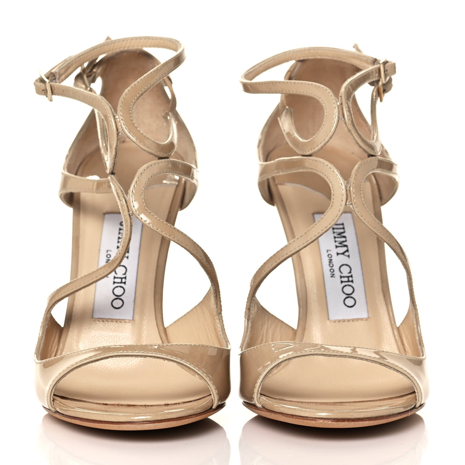 Jimmy Choo Patent Calfskin Lang Sandals 36 Nude 2 of 8