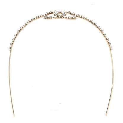 Chanel Metal Crystal CC Headband Light Gold 2 of 7
