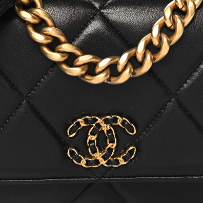 Chanel Lambskin Quilted Chanel 19 Wallet On Chain WOC Black 9 of 15
