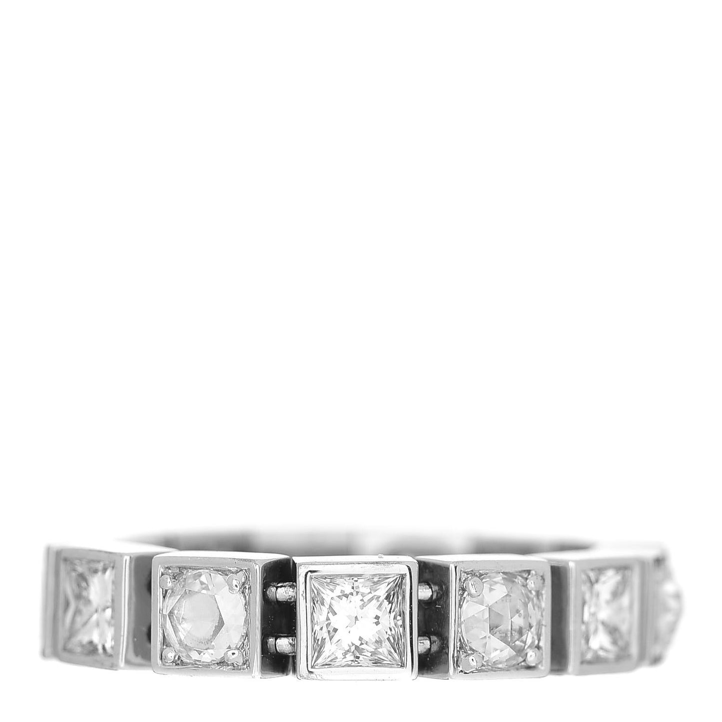 18K White Gold Diamond T Line Band Ring 52 6