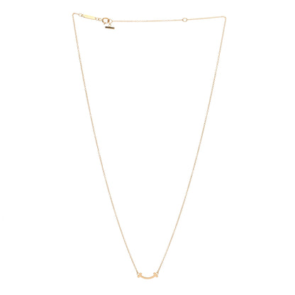 Tiffany 18K Rose Gold Mini T Smile Pendant Necklace 3 of 4