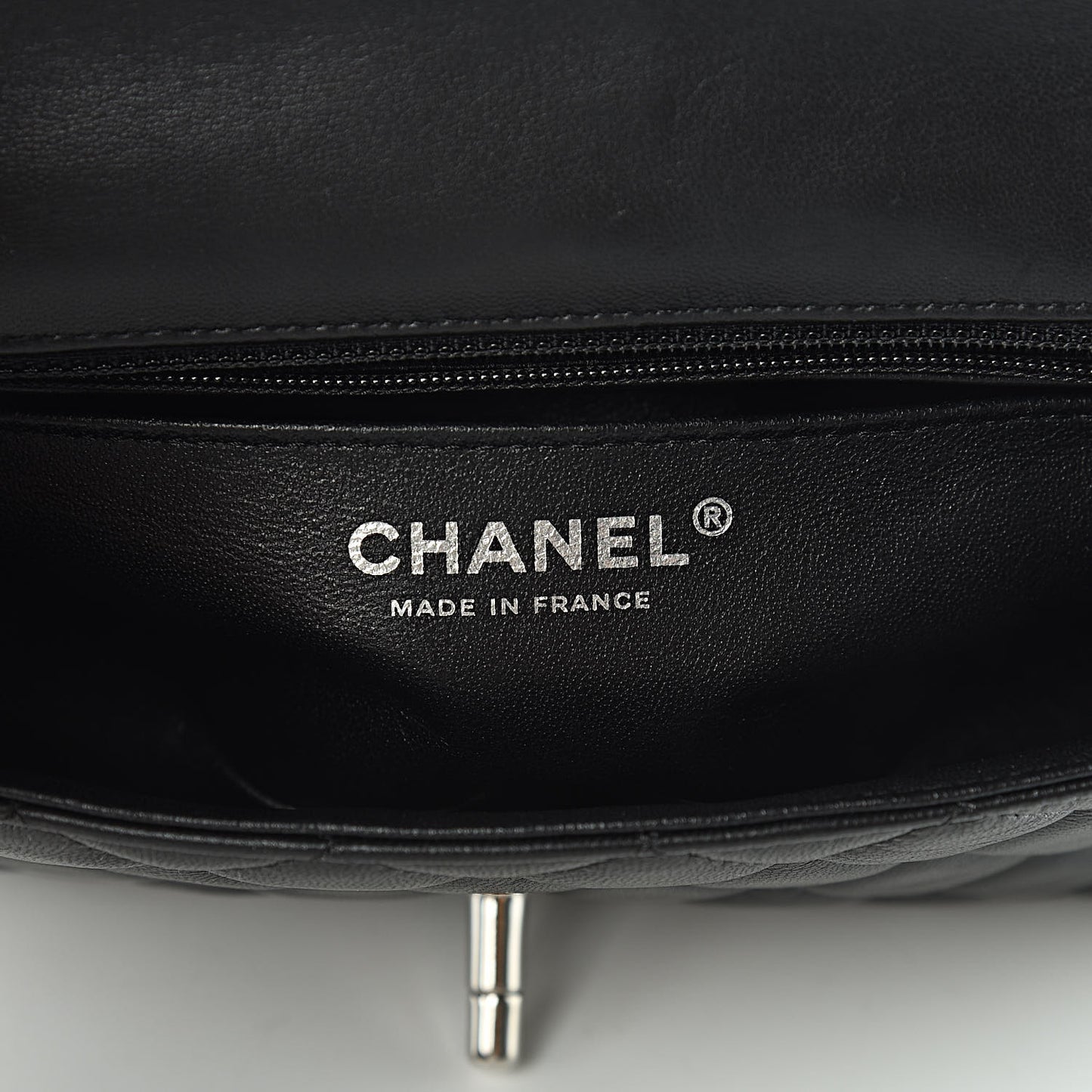 Lambskin Quilted Mini Rectangular Flap Black