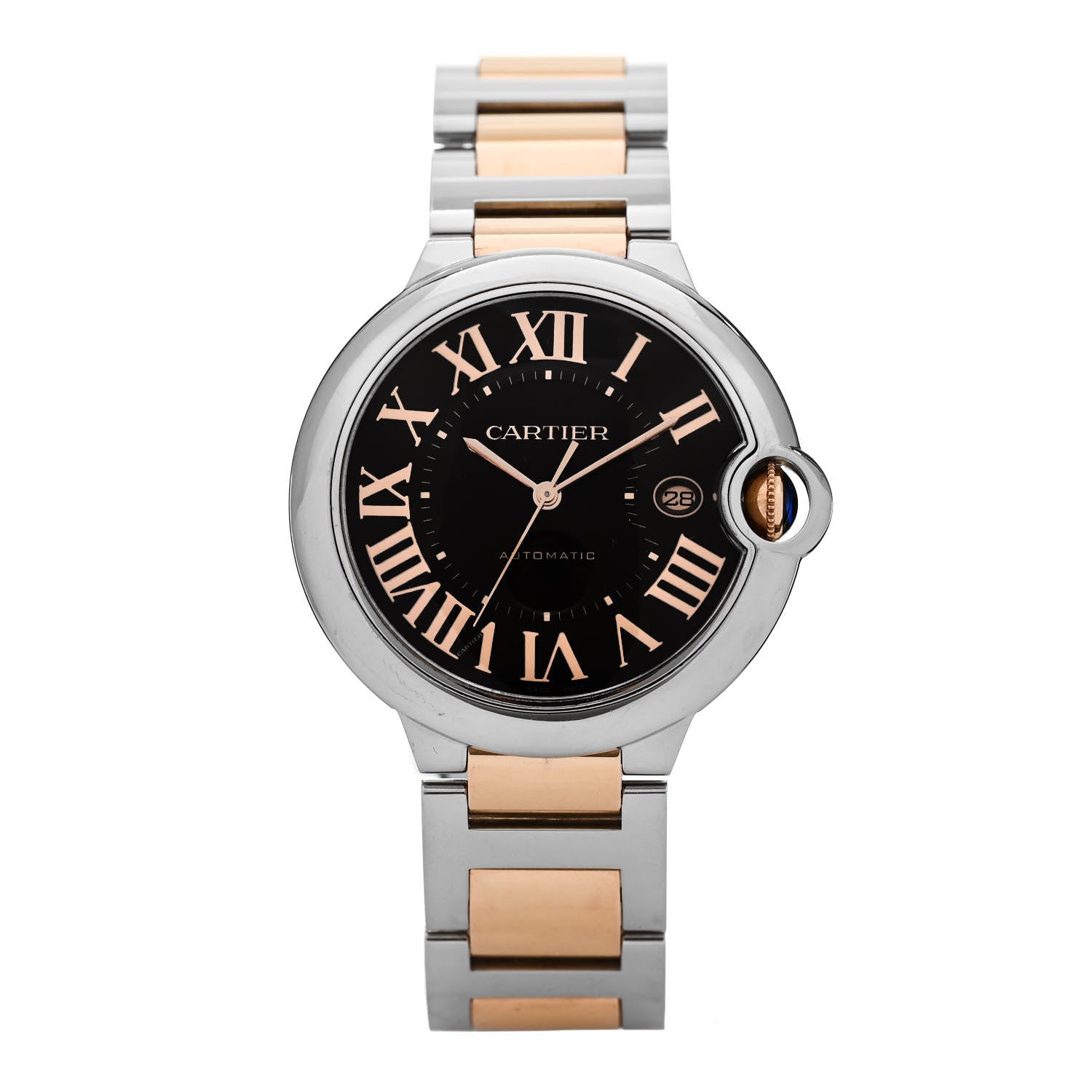 Cartier Stainless Steel 18K Pink Gold 42mm Ballon Bleu De Cartier Automatic Watch Chocolate 1 of 4