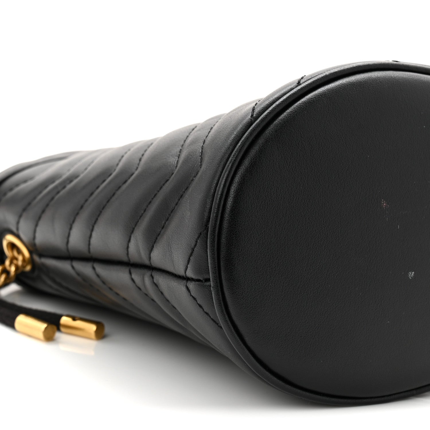 Gucci Calfskin Matelasse Mini GG Marmont 2.0 Bucket Bag Black 9 of 12