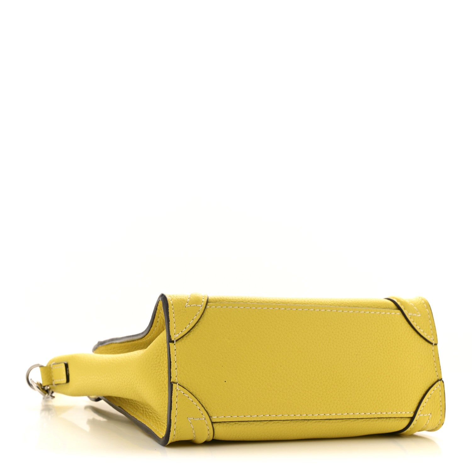 Celine Drummed Calfskin Nano Luggage Citron 4 of 15