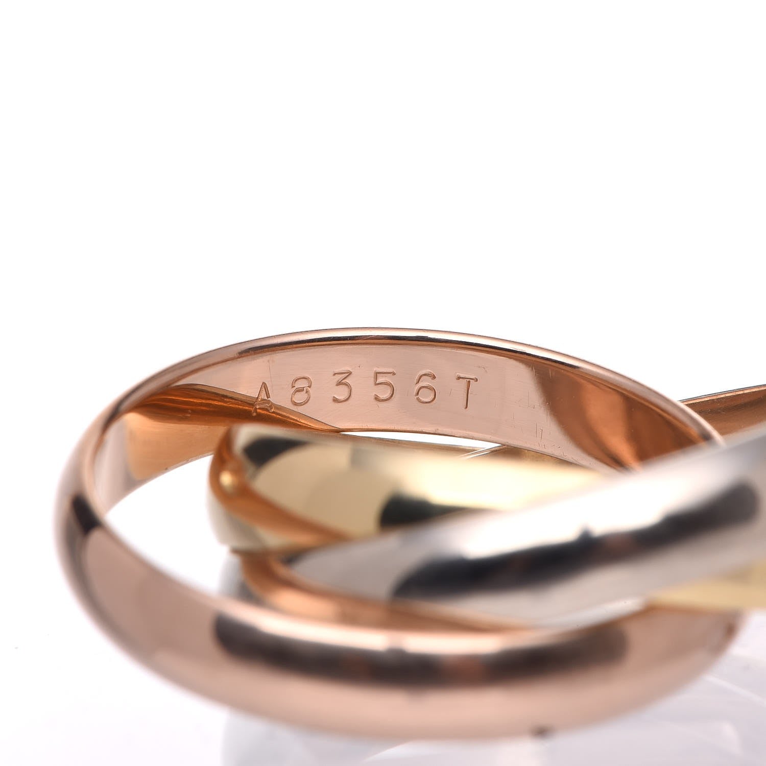 Cartier 18K Pink Yellow White Gold Classic Les Must De Trinity Ring 51 5.75 4 of 8