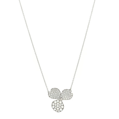Tiffany Platinum Diamond Large Paper Flowers Pave Pendant Necklace 1 of 5