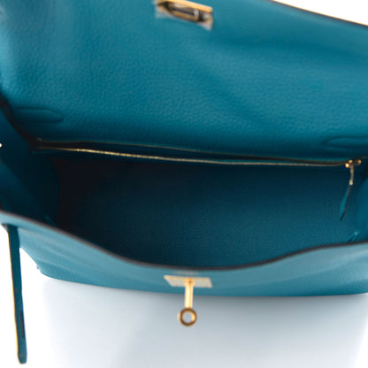 Hermes Togo Kelly Retourne 32 Turquoise 5 of 10