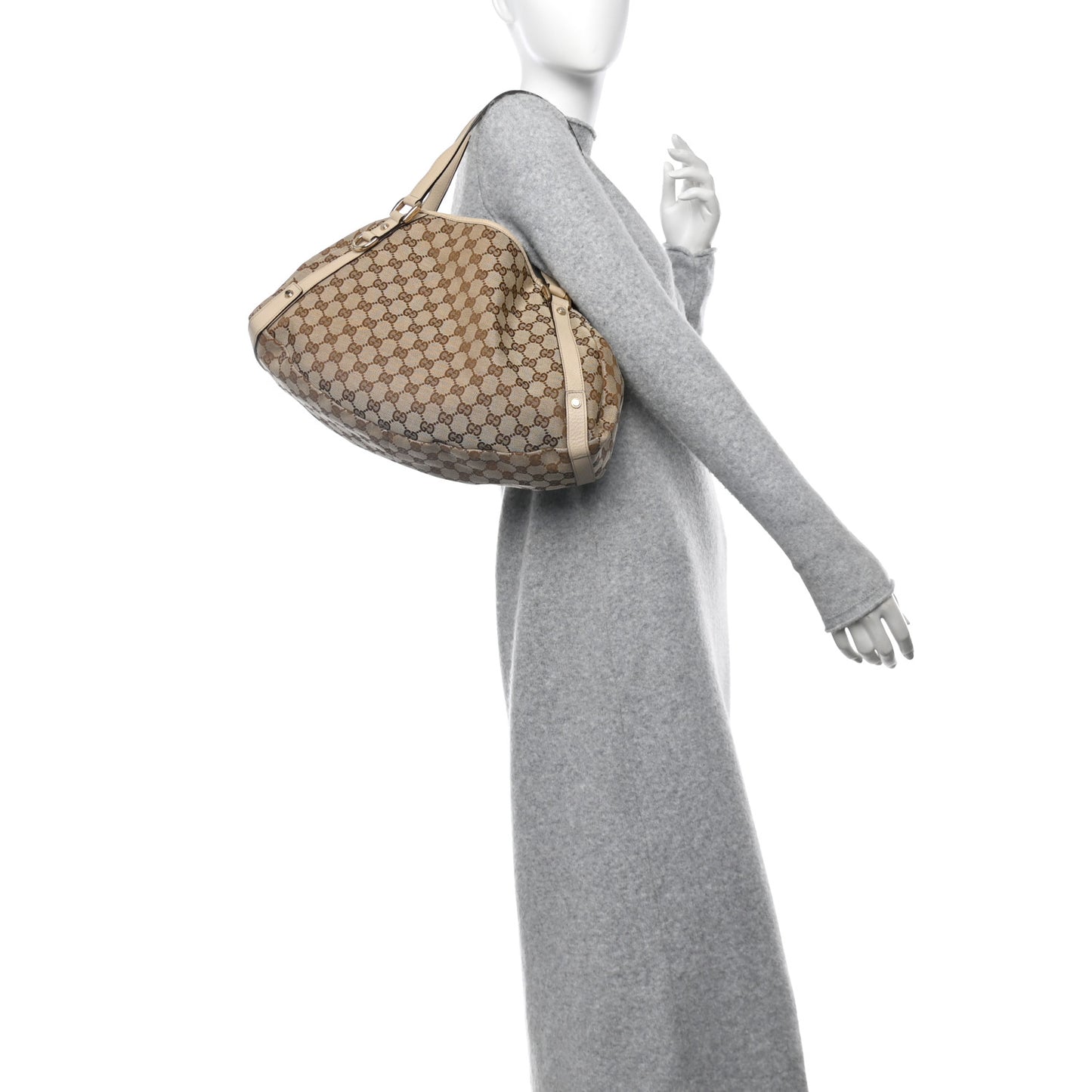 Monogram Medium Abbey Shoulder Bag Off White