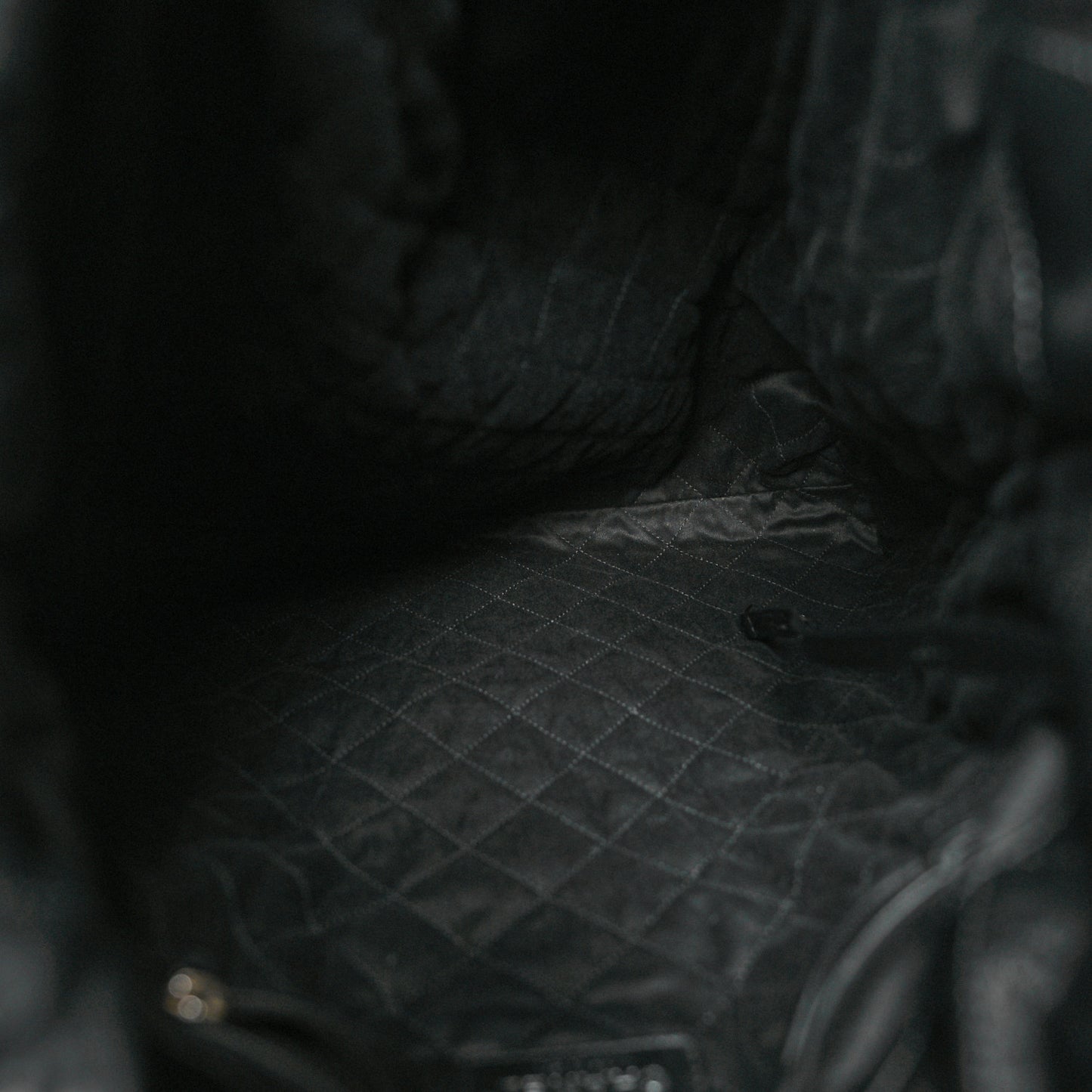 Shiny Calfskin Quilted Chanel 22 Backpack So Black
