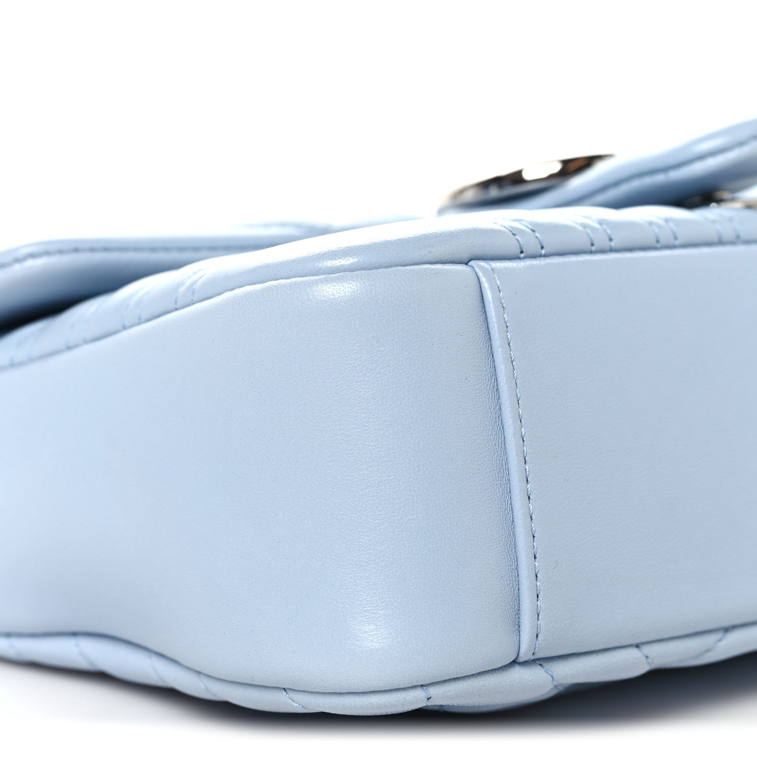 Gucci Lambskin Matelasse Medium GG Marmont Shoulder Bag Porcelain Light Blue 9 of 10