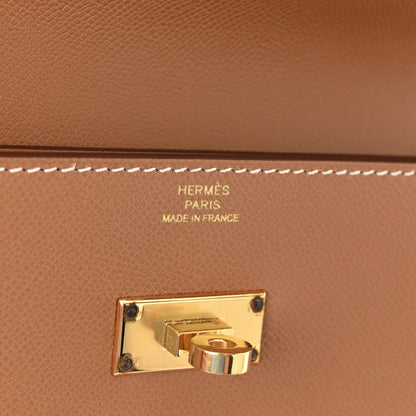 Hermes Madame Calfskin Kelly Pocket Long Wallet Gold 6 of 8