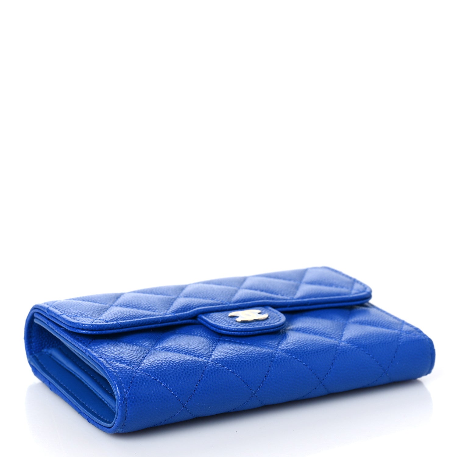 Chanel Caviar Quilted Medium Flap Wallet Blue 4 of 10