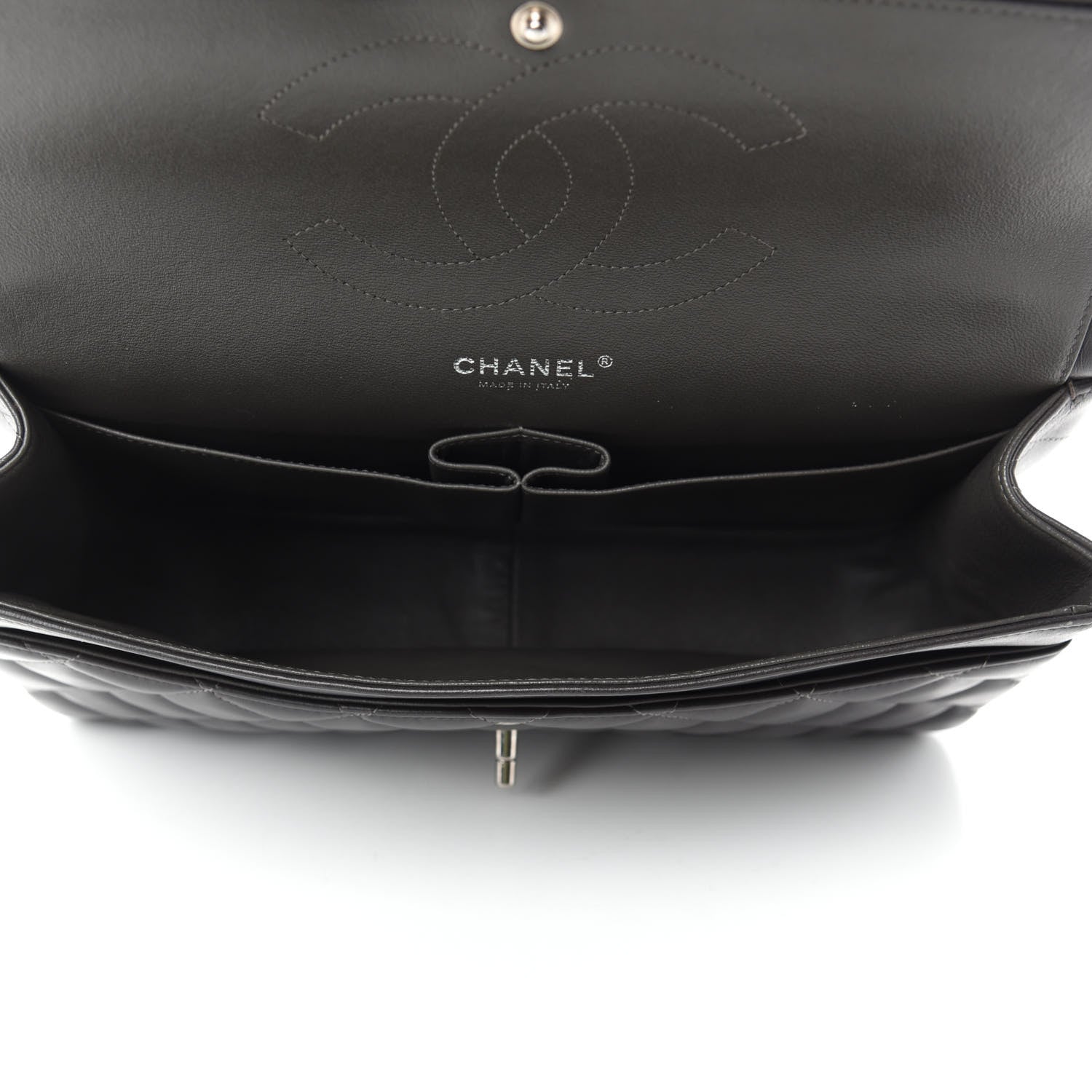 Chanel Lambskin Quilted Jumbo Double Flap Dark Grey 6 of 12