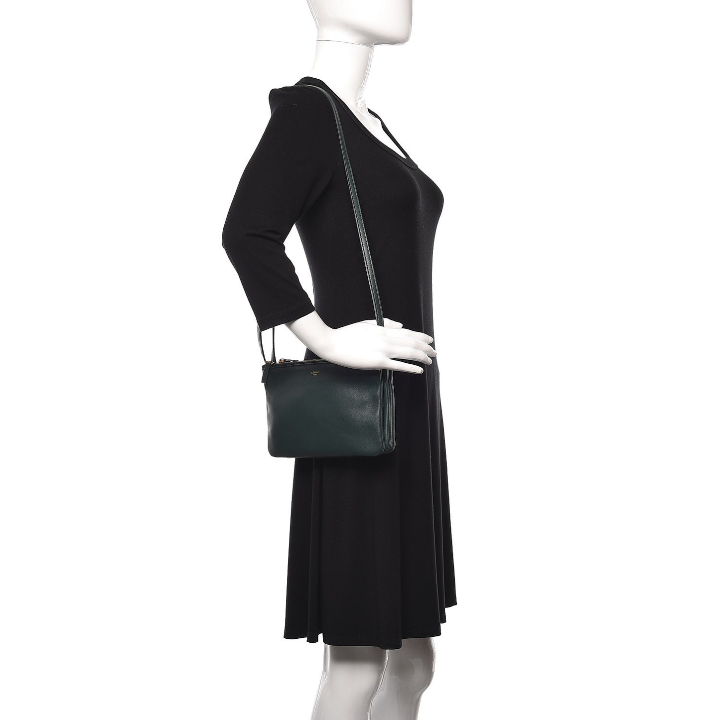 Lambskin Small Trio Crossbody Bag Dark Green