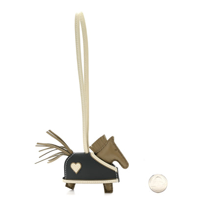 Hermes Milo Lambskin Grigri Rodeo Robeo Coeur Bag Charm PM Beige Marfa Craie Vert Mangrove 2 of 5