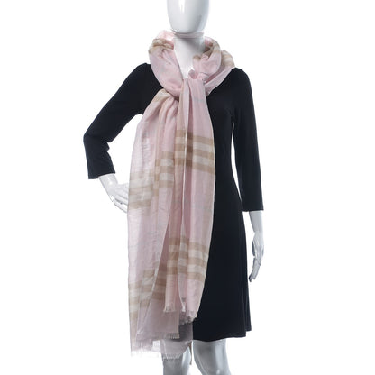 Burberry Wool Silk Giant Check Lightweight Scarf 2 of 5