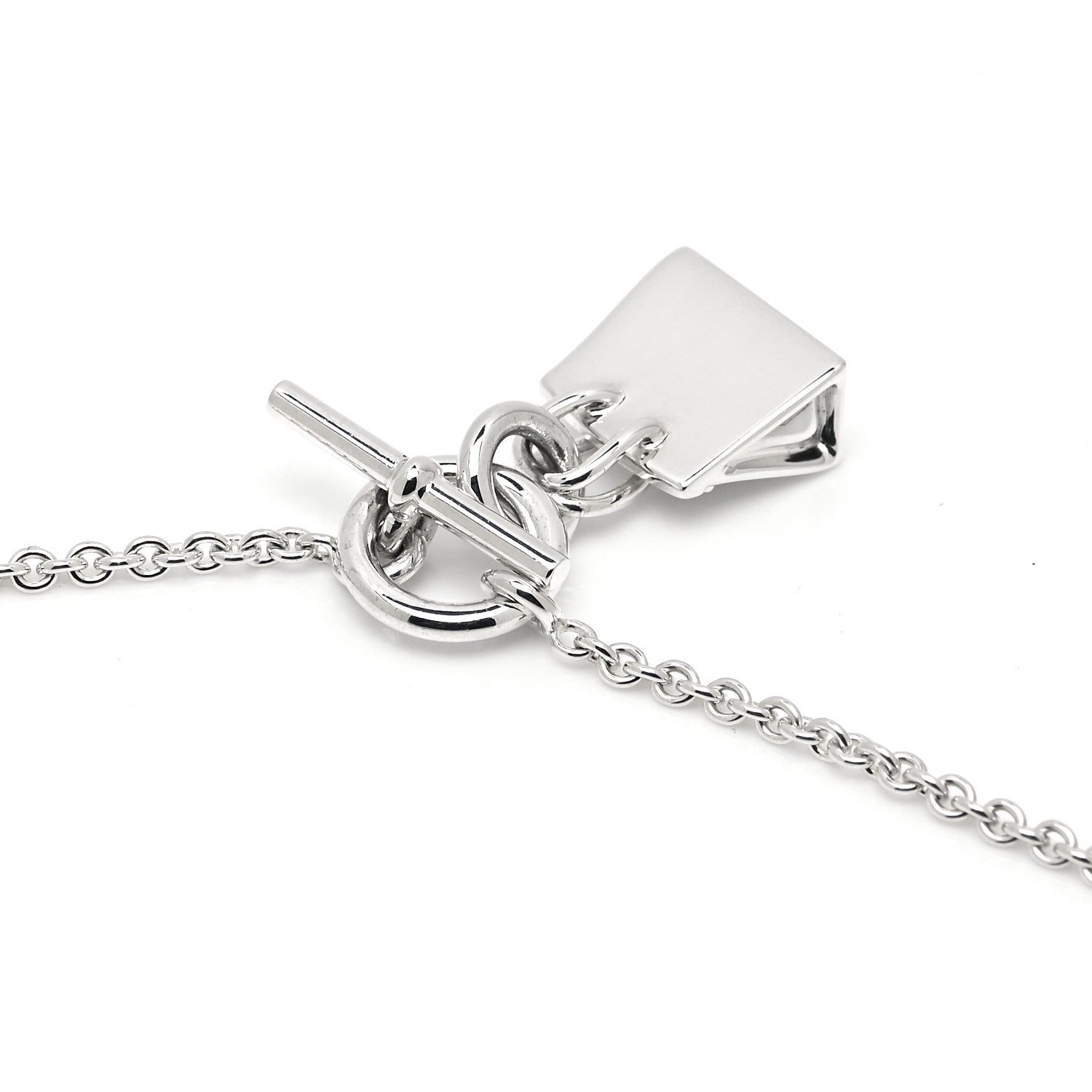 Hermes Sterling Silver Birkin Amulette Pendant Necklace 3 of 6