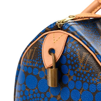 Louis Vuitton Monogram Kusama Town Speedy 30 Blue 11 of 13