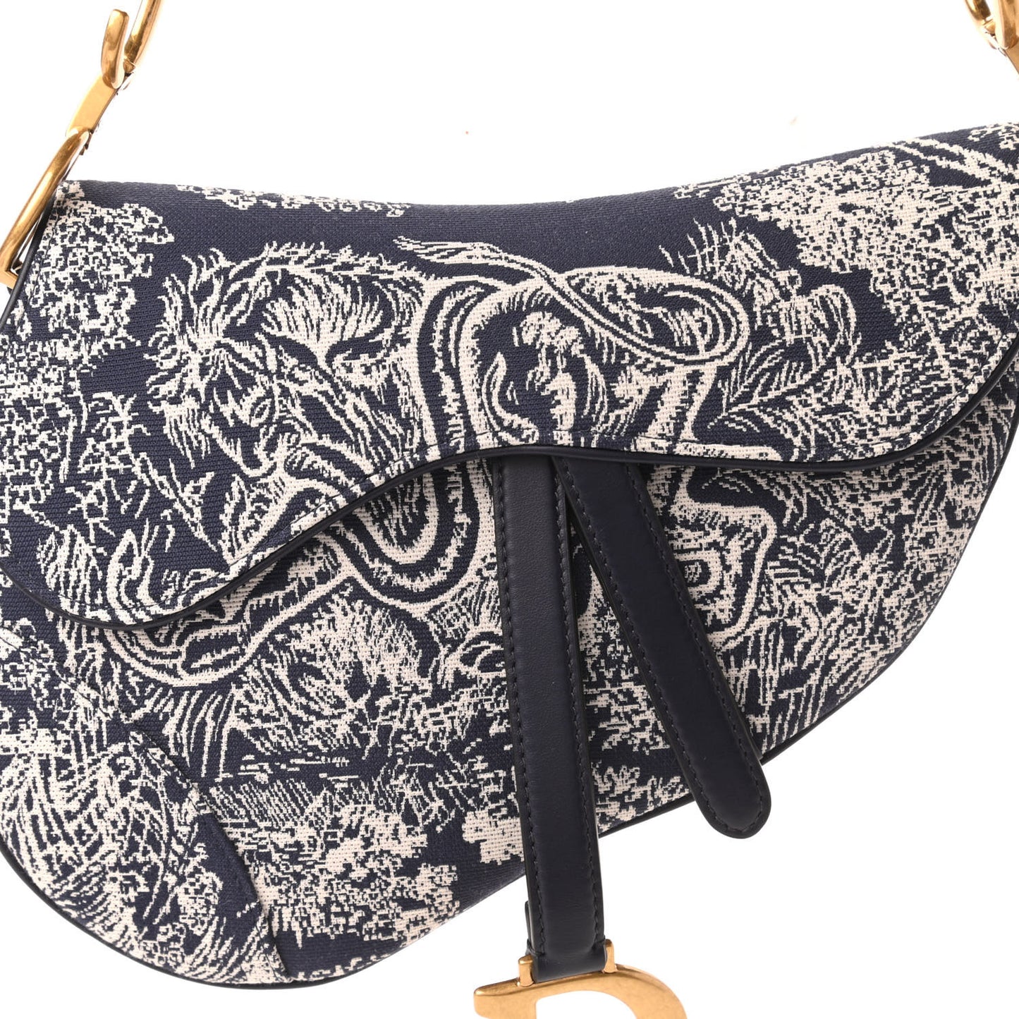 Canvas Embroidered Dioriviera Saddle Bag Blue